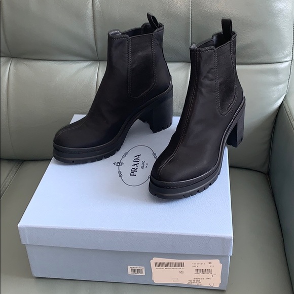Prada Silky Nylon Chelsea Logo Boot - Picture 7 of 16